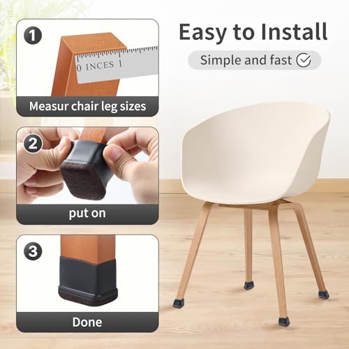 Ezprotekt Rectangle Felt Chair Leg Floor Protectors for Hardwood Floors - Image 6