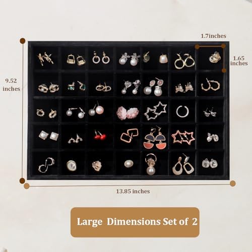 Large Velvet Jewelry Tray Display Drawer Inserts 2 Pack - Image 6