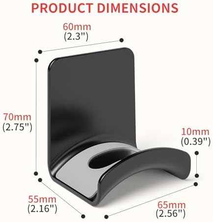 2 Pcs Headphone Stand Wall Mount Mini Headphone Hook Holder with Strong Adhesive Headset Stand Headset Holde (ZY88 wall Mount 2pcs) - Image 6