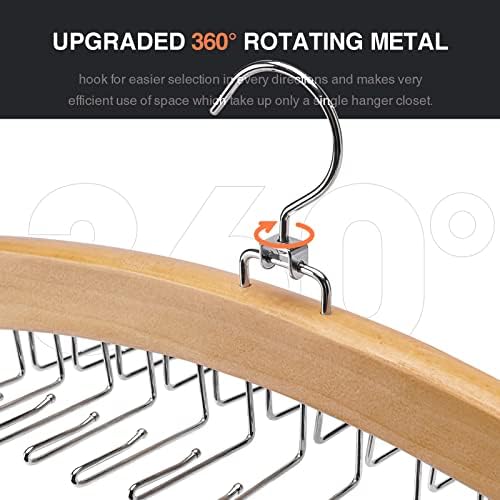 Tie Hanger 2 PCS 24 Hooks Tie Racks for Men Closet, Tie Rack with Upgraded 360°Rotating,Tie Hangers for Men,Tank Top Hanger,Neck Tie Organizer,Belts Scarves Accessories for Bras,Tank Tops - Image 2