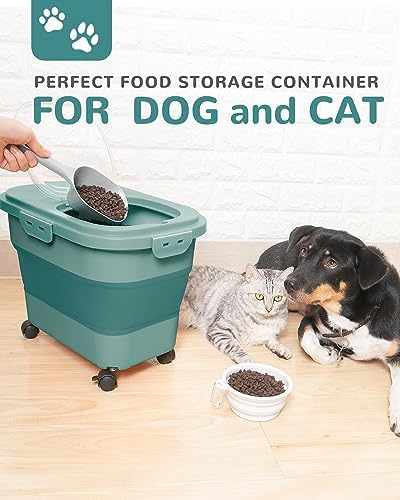 20-23 Lbs Dog Food Storage Container Airtight,Collapsible Pet Food Storage - Image 2