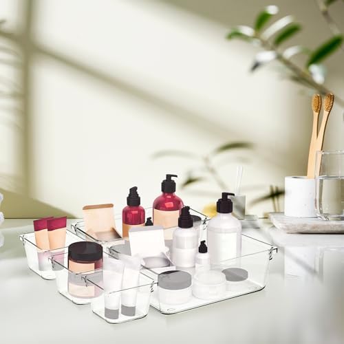 6 Pack Drawer Organizers, 6"X 6" Clear Acrylic Storage Bins - Image 3