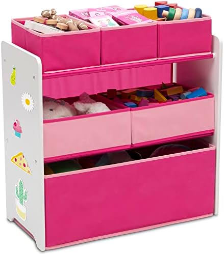 Delta Children Design and Store 6 Bin Toy Organizer, White/Pink by DeltaChildren