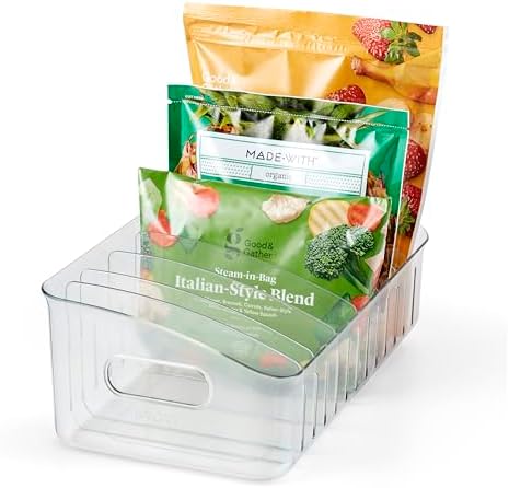 YouCopia FreezeUp Freezer Bin 15", BPA-Free Clear Fridge Organizer with Adjustable Dividers and Handles for Frozen Food and Leftovers by YouCopia