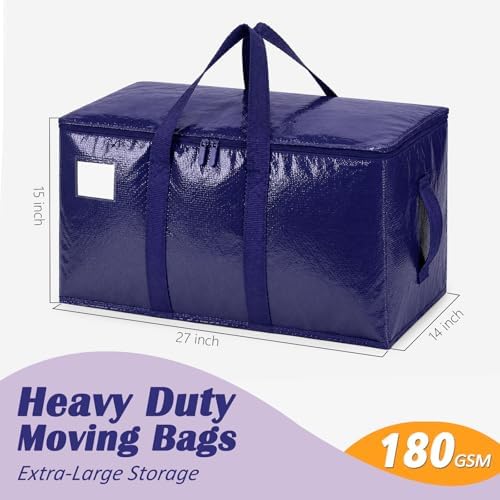 Songrey Extra Large Heavy Duty Moving Bags, 4 Pack, Dark Blue - Image 2