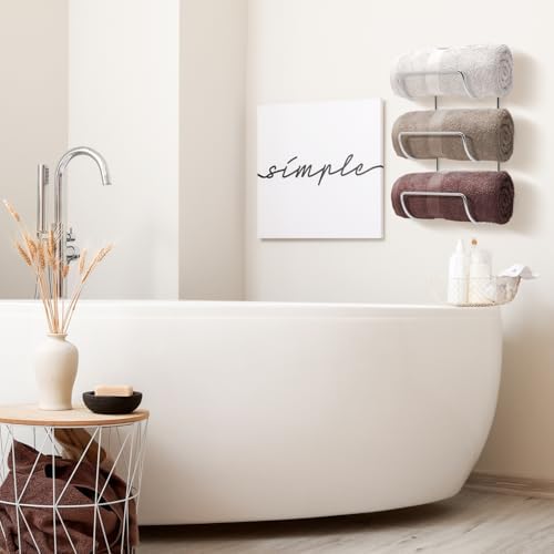 Sorbus Towel Racks for Bathroom, Wall Mounted (4 Pack 12 Towels, Silver) - Image 4