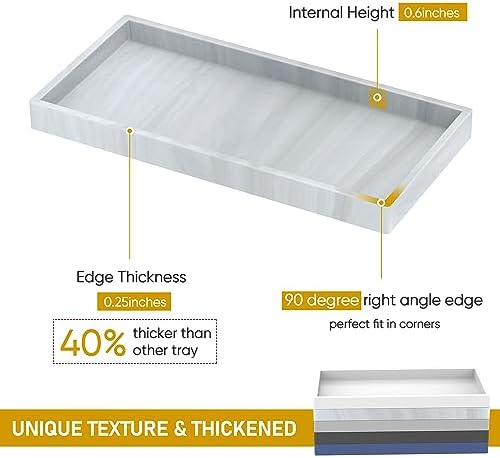Silicone Bathroom Tray,Shatterproof Bathroom Vanity Tray,High-Grade Silicone Durable Rectangle Tray for Bathroom Trays for Counter Soap Dispenser Tray-Large 10.6 * 5.1 in - Image 2