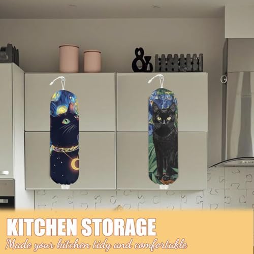 2 Pcs Cat Plastic Bag Holder, Wall Mount Plastic Bag Holders Storage bag - Image 5