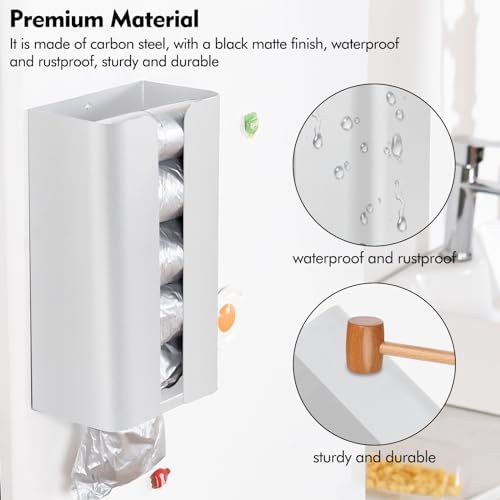Magnetic Laundry Dryer Sheet Dispenser, Tissue Holder, Garbage Bag Dispenser for Fridge, Kitchen, Laundry (White) - Image 6