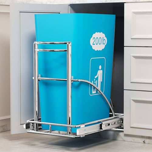 Under Sink Trash Can Pull Out, Fits 7-13 Gal/50 Qt Bins by AMENER