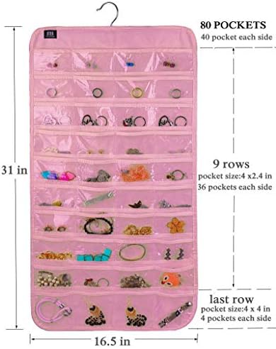 BB Brotrade Hanging Jewelry Organizer,Accessories Organizer,80 Pocket Organizer for Holding Jewelries - Image 6
