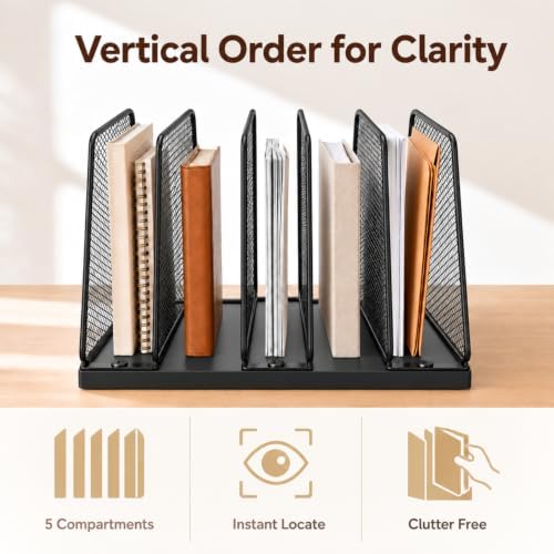 LEKETREE File Organizer for Desk, File Folder Organizer with 5-Section - Image 5