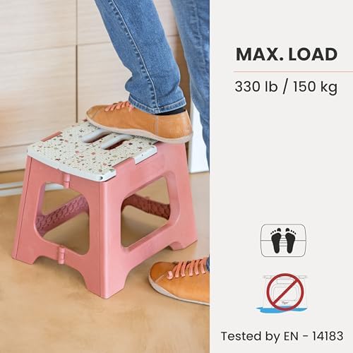 Vigar Compact Step Stool Foldable, 12-1/2-Inch, Terrazzo Top - Image 5