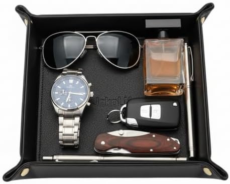 Valet Tray for Men,Nightstand Organizer for Wallet Watch Phone by JekoLifeHomeAesthetics