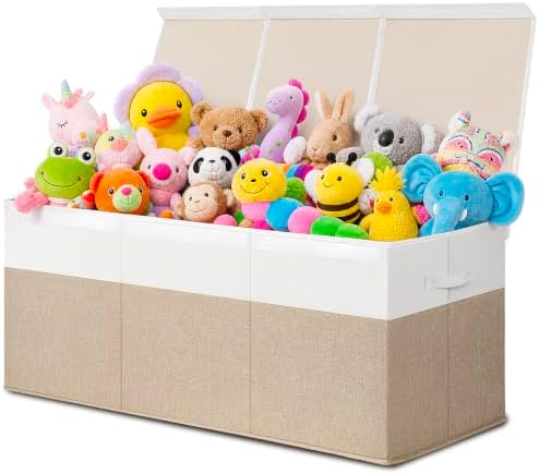 INDRESSME 185L Extra Large Toy Storage Box with Lid Collapsible Toy Chest by INDRESSME
