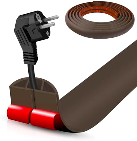 Floor Cord Cover Cable Cavity Self Adhesive Cord Hider Floor 10FT Floor Cable Management Power Cord Protector Floor Electric Cord Covers for Offices, Gym, Exhibitions (CoffeeBrown, 1.18" x 20') by DBHXXMB-HH