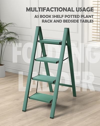 Taranta 4 Step Stool Foldable,Aluminum Step Ladder-Green - Image 5