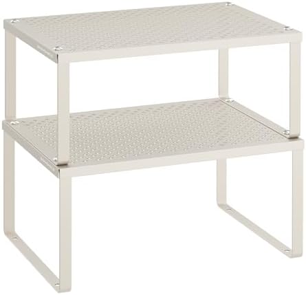 SONGMICS Set of 2 Metal Spice Racks, Stackable Expandable Shelf Risers by SONGMICSbySONGMICSHOME