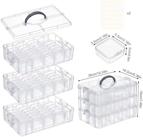 Stackable Bead Organizer 3 Tier with 90pcs Small Boxes Storage Container - Image 2