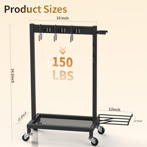 Broom Holder with Cleaning Supplies Organizer, 18" Wx11.8 Dx34.6 H - Image 2