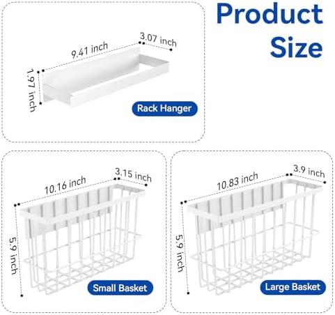 Laundry Room Organization and Storage Magnetic Dryer Ball Holder with Magnetic Hanger Holder, Magnetic Lint Bin for Washer Dryer, Iron Basket Dryer Ball Container, Magnetic Laundry Organizer (White) - Image 3