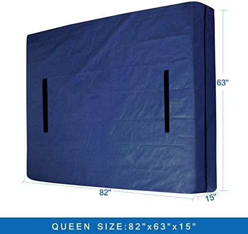 Coldwind Mattress Bags for Moving and Storage,Waterproof Mattress Cover for Moving with Heavy Duty Handles, Strong Zipper, Reusable, Moving Supplies & Moving Bags,Queen Size,Navy,2 Pack - Image 4