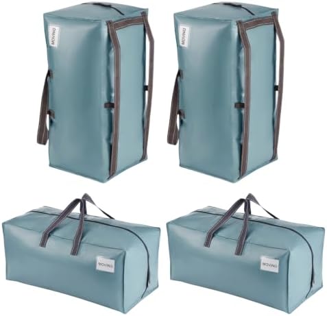 VENO 4 Pack Heavy Duty Moving Bags with Backpack Straps, Zippers & Handles, Extra Large Packing Bags for College Dorm Essentials, Moving Supplies Alternative to Cardboard Moving Boxes by Veno