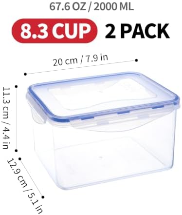 KIGI Food Storage Containers, Medium Deep, 2 Pack (8.3 Cup / 68 oz) - Image 2