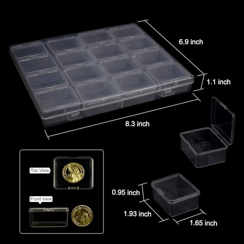 ZIIYAN Bead Storage Containers - 32 Clear Plastic Bead Organizer Boxes with Hinged Lid, Craft Organizers and Storage for Diamond Painting Art, Small Parts, Jewelry Charms - Image 3