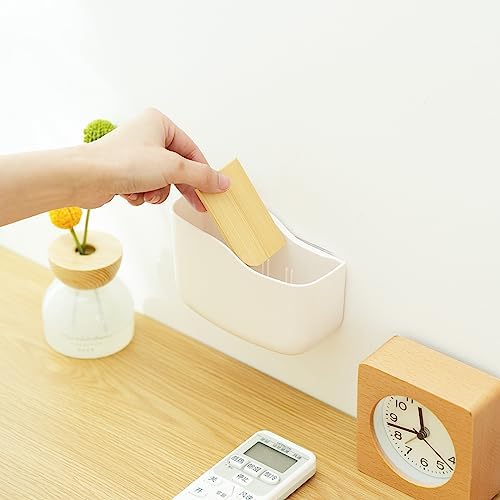 SUNFICON Wall Mount Remote Holder TV FAN Remote Control Holder Bedside Caddy Wall Organizer Phone Holder for Office Adhesive Media Player Controller Holder Box Tray Home Desk Nightstand 2 PACK WHITE - Image 5