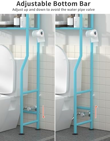Livilord 3-Tier Over Toilet Storage, Anti-Tip, Blue - Image 4
