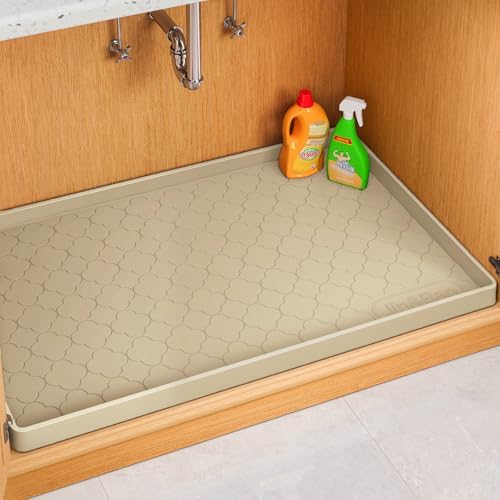 Jin&Bao Under Sink Mat 31" x 19" Waterproof Silicone Cabinet Kitchen Liner by Jin%26Bao