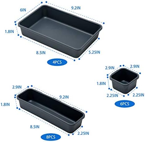 Gonice 18 PCS Interlocking Drawer Organizers Plastic Desktop Organizer Tray - Image 2