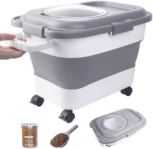 15-23 Lbs Dog Food Storage Container Airtight,Collapsible Pet Food Storage by DDMOMMYCOLLAPSIBLEFOODSTORAGECONTAINERFAMILY