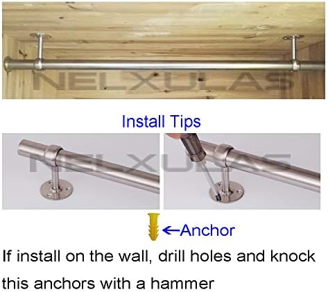 Stainless Steel Heavy Duty Closet Rod,Curtain Rod End Supports Socket with Matching Screws (1-1/2 INCH, White) - Image 4