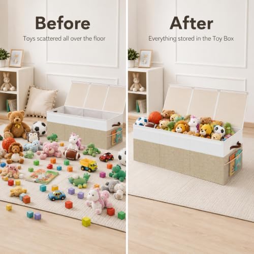 150L Extra Large Toy Storage Box with Lid for Boys Girls Nursery Playroom - Image 4