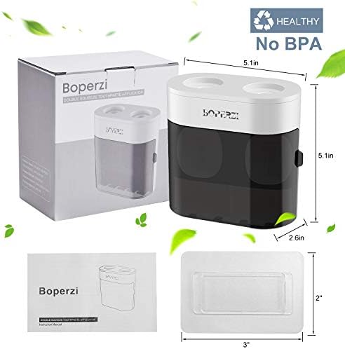 Boperzi Dustproof Cover Toothbrush Holder Wall Mounted Automatic Dispenser for Shower Bathroom Set with 2 Toothpaste Squeezers(No Electric, No Light) - Image 6