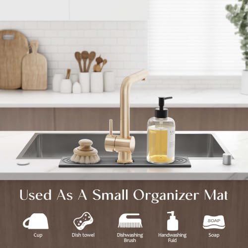 eormoe Faucet Mat for Kitchen Sink, Diatomite Stone Drying Mat - 18"x3.9" - Image 5