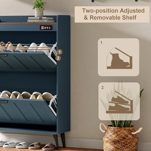 ChooChoo Shoe Storage Cabinet with 2 Flip Drawers and Deodorizer - Image 6