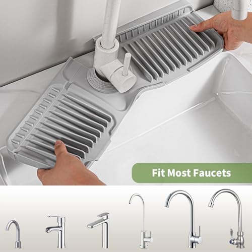24 Inch Longer Silicone Faucet Mat, 7°Slope Fast Self-draining - Image 4