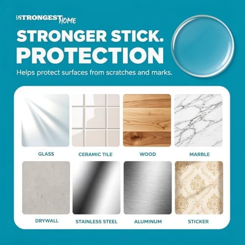 STRONGEST HOME Door Stoppers for Wall, 3.15" Clear Wall Protector, 5 Pack - Image 3