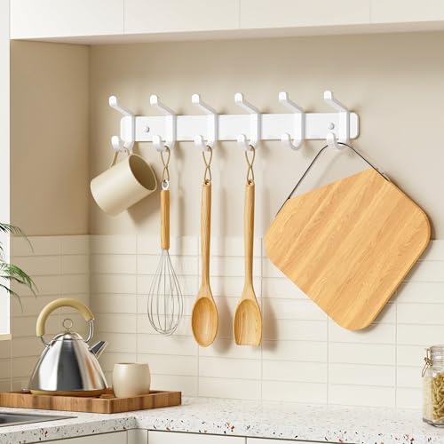 Coat Rack Wall Mount Heavy Duty, Wall Coat Hanger with Hooks, White 1 Pack - Image 6