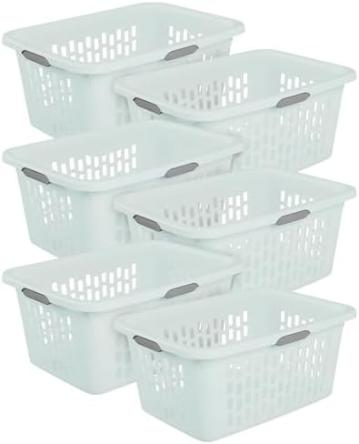 Sterilite Rectangular Laundry Basket, Plastic Clothes Hamper, 6-Pack by Sterilite