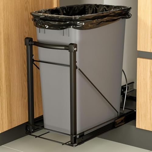Pull Out Trash Can w/ Soft-Close for Cabinets, Under Sink No Drill Drawer by SlideBinHomeHub