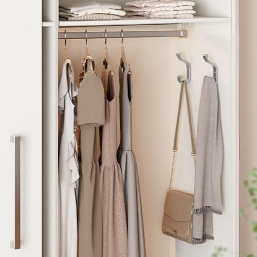 Coat Hooks Wall Mount,Heavy Duty Wall Hooks for Backpack,Towel,Silver 6 Pcs - Image 7