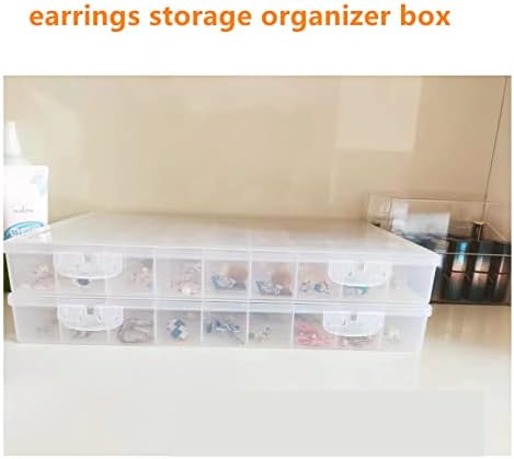 Feadily 1PCS 36 Grids Large Plastic Organizer Box with Dividers, Compartment Organizer Box for Nail Accessories/Screw/Sewing Arts and Oil Paint, Bead Storage Containers 14.9" x 9.2" x 1.9" (Clear) - Image 3
