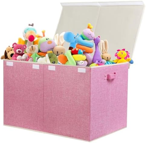 122L Large Toy Box Chest Storage with Lid, Collapsible Kids Toy Storage by popoly