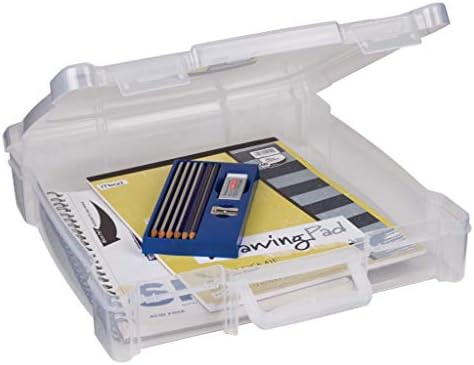 ArtBin 6913AB Portable Art & Craft Organizer with Handle, Holds Up to 12" x 12" Paper, [1] Plastic Storage Case, Clear by ArtBin