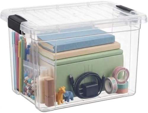 Superio 4.75 Quart Clear Plastic Storage Boxes with Lids, Stackable Organizer Containers, BPA-Free Storage Bins for Home, Office, School & Dorm, 6 Pack by Superio