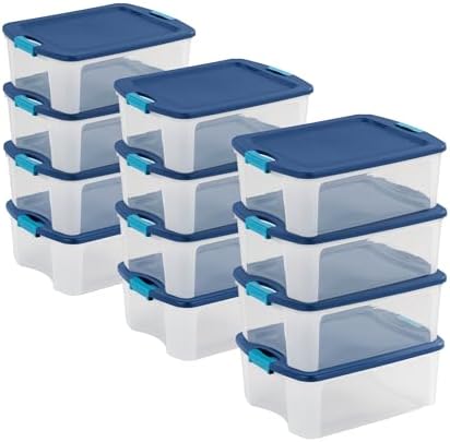 Sterilite Latch and Carry, Plastic Storage Bins w/ Lids, 12 Gallon, 12-Pack by Sterilite
